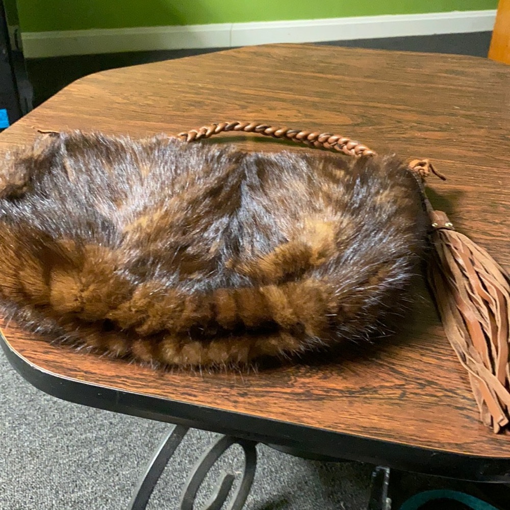 Gorgeous Brown Genuine Mink Pocketbook